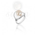 Дамски сребърен пръстен с естествена перла Fashion Swan