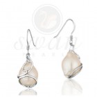 Сребърни обици със сладководна перла Baroque Swan