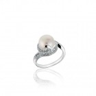 Дамски сребърен пръстен с естествена перла First Love Swan